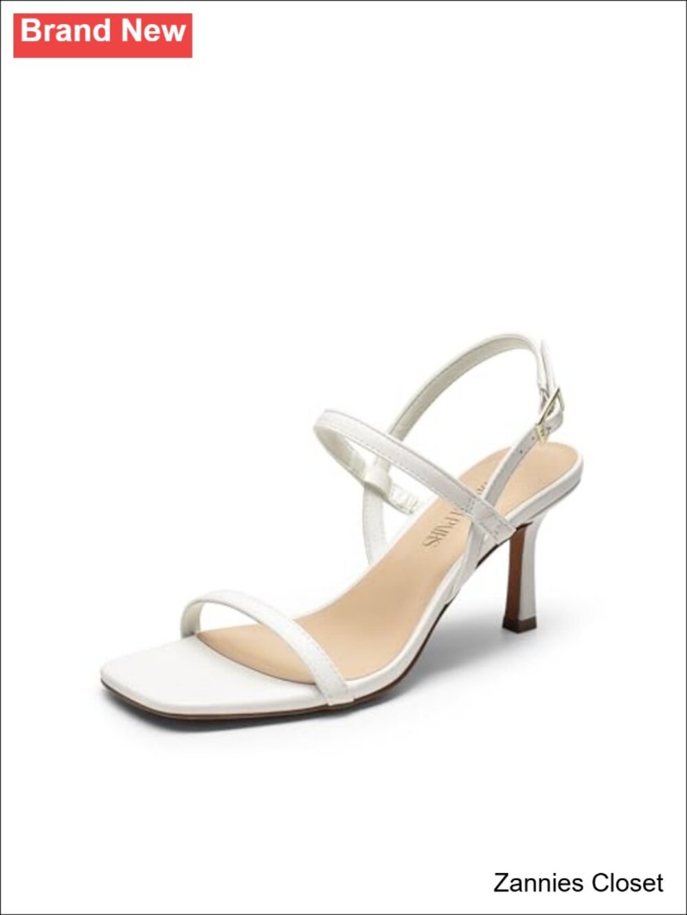 ✨ DREAM PAIRS Women's Faux Leather Slingback Square Open Toe Heeled Sandals